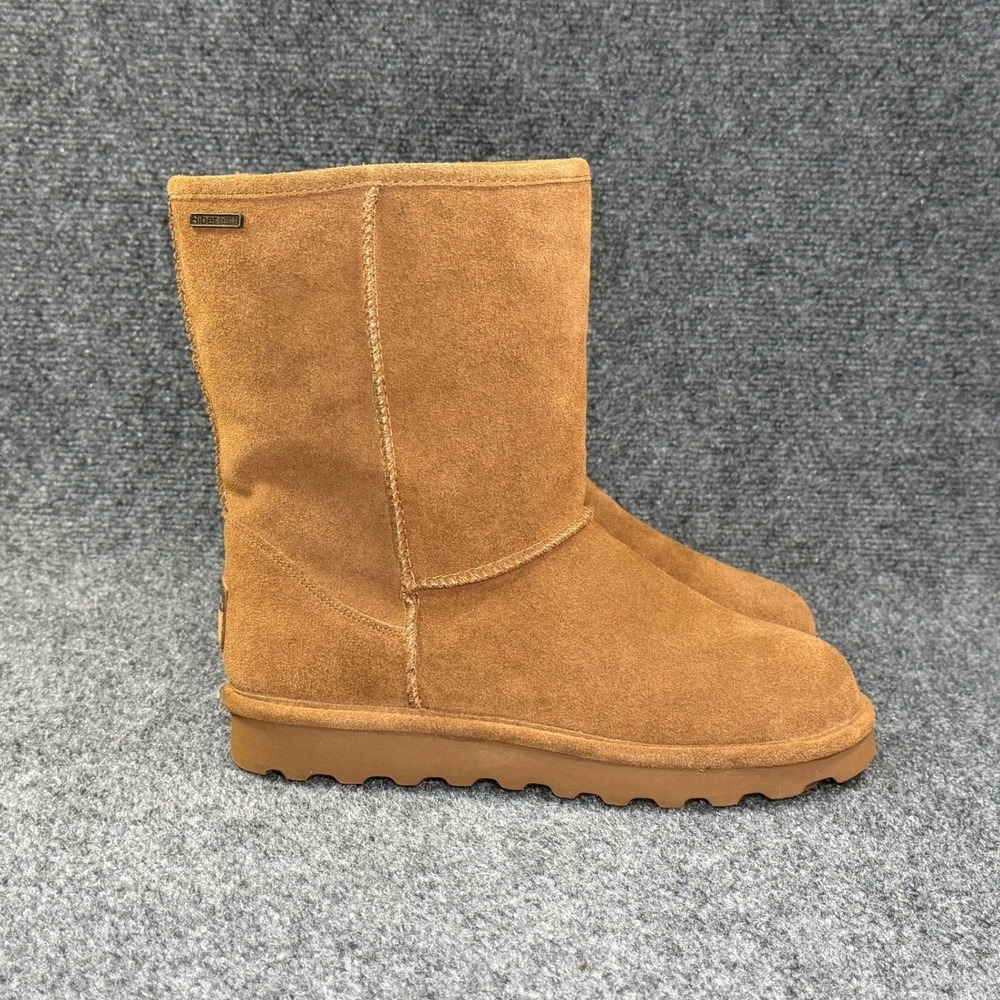 BearPaw Helen Tall Winter Boots Women's 8W Hickory Suede Shearling Pull On Snow